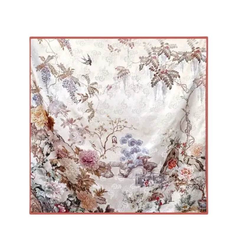 Mulberry Silk 14 Momme Square Scarf Radiant Floral 108x108 cm - Image 7