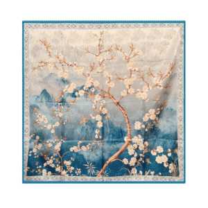 Mulberry Silk 14 Momme Square Scarf Plum Blossom 108x108 cm