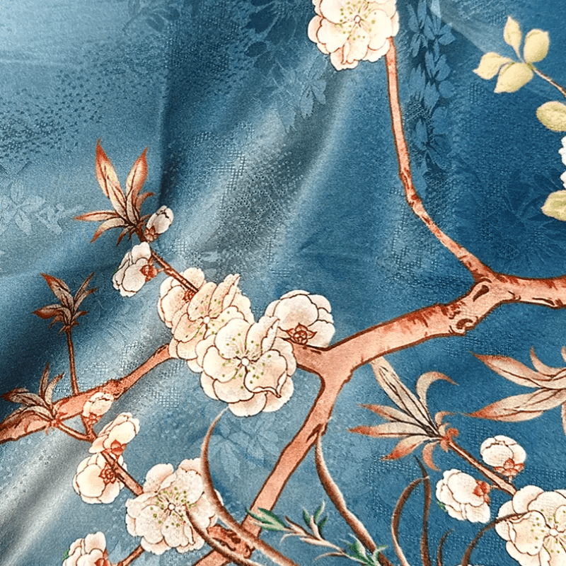 Mulberry Silk 14 Momme Square Scarf Plum Blossom 108x108 cm - Image 7