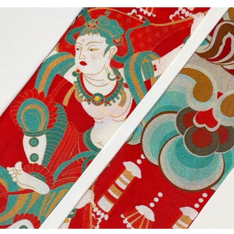 Mulberry Silk 16 Momme Dunhuang Deer Silk Narrow Scarf 120x5cm - Image 5