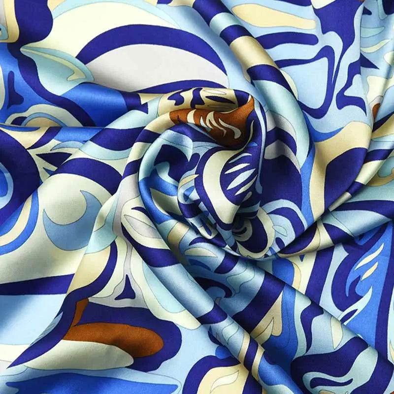 14 Momme Silk Crepe Satin Square Silk Scarf 90x90 cm - Image 3