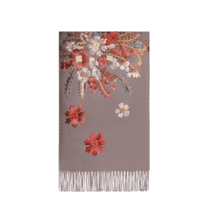 Handcrafted Su Embroidery Cashmere Scarf Luxury Gift Box 200x70cm