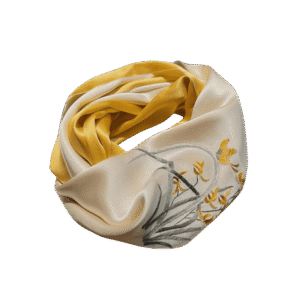 Hand Embroidered Suzhou 16 Momme Silk Scarf Luxury 155x35cm