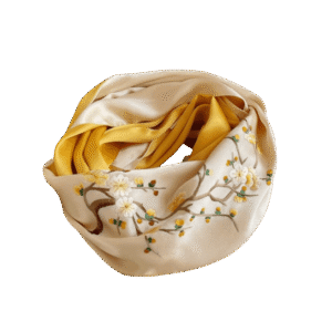 Handmade Suzhou Embroidery 16 Momme Silk Scarf 155x35cm