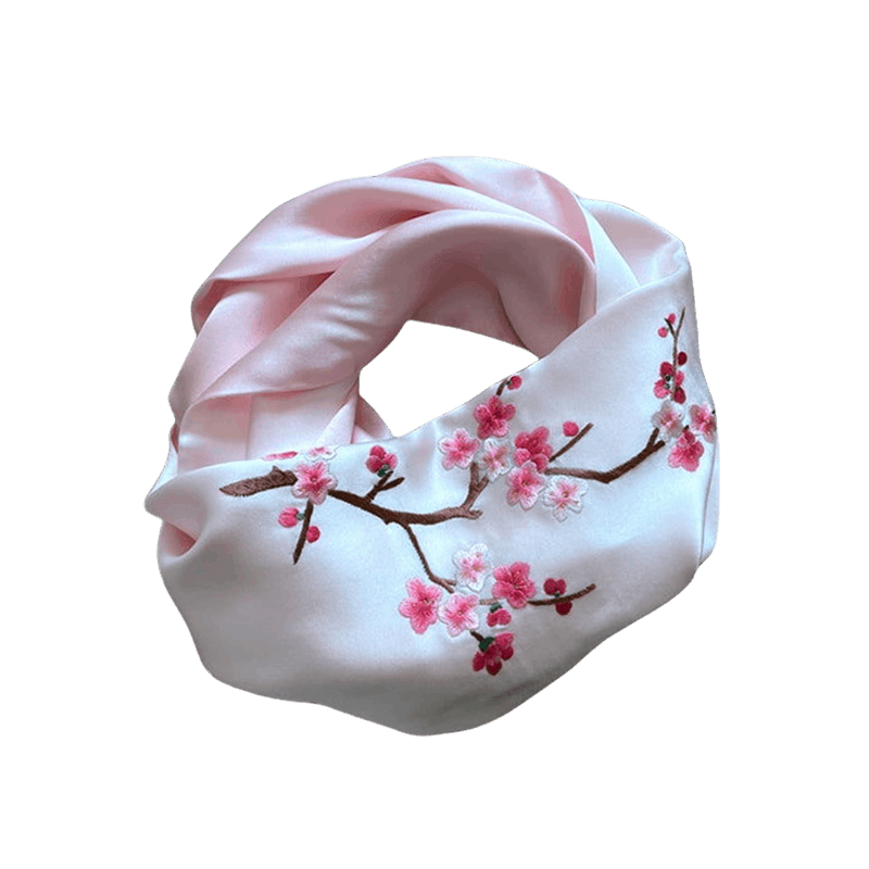 Handmade Su Embroidery 16 Momme Silk Scarf 155x35cm - Image 14