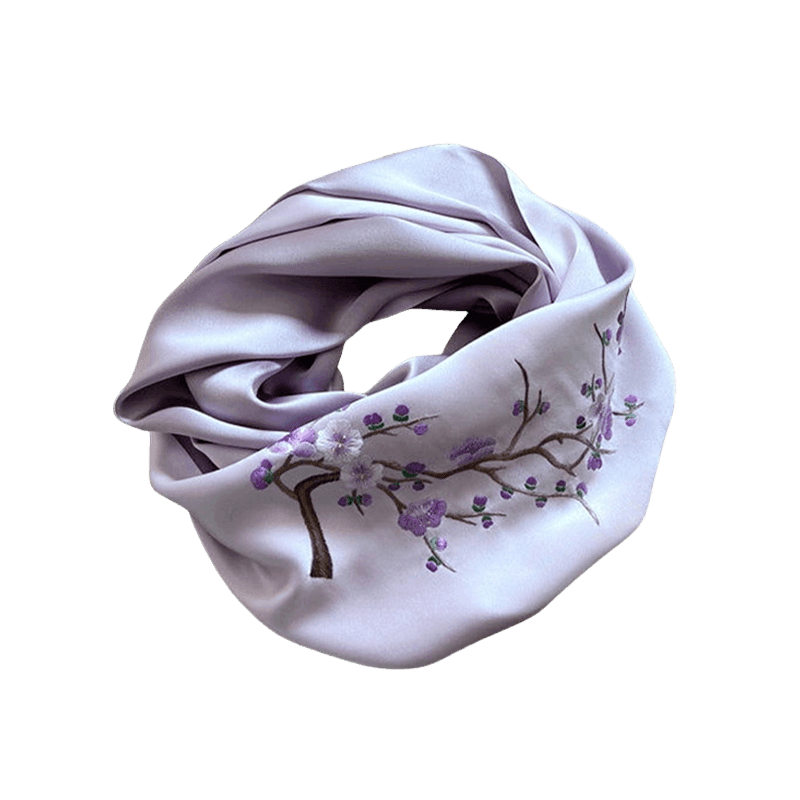 Handmade Su Embroidery 16 Momme Silk Scarf 155x35cm - Image 13