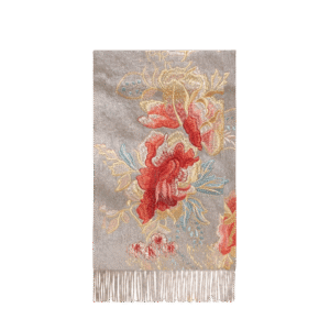 Embroidery 100% Pure Cashmere Scarf Elegant Floral Design 200x60 cm