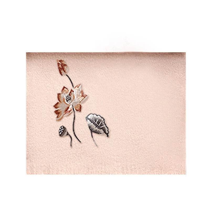 Handcrafted Embroidery Premium 100% Wool Scarf Shawl Lotus 180x30cm - Image 10