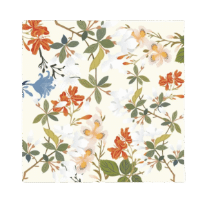 National Museum Floral Silk Square Scarf Four Seasons 53 x 53 cm