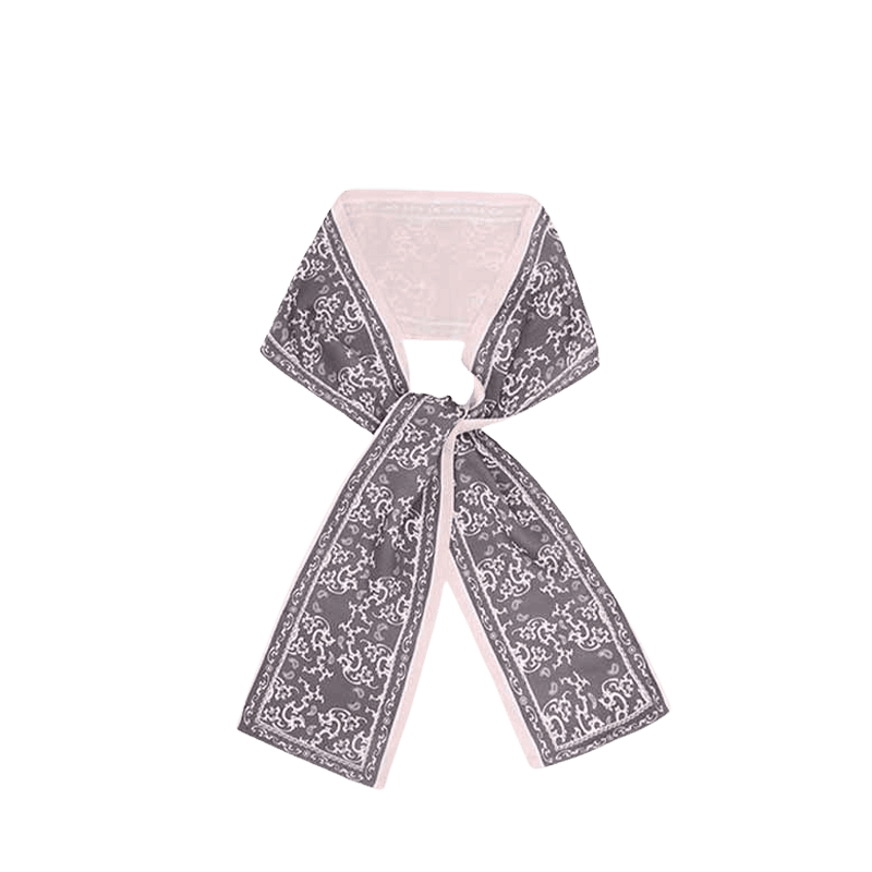 12 Momme Satin Long Silk Scarf Elegant Cloud Pattern 14.5x145cm - Image 7