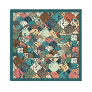 Vintage Silk and Wool Scarf Cloud Pattern 87x87cm & 100x100cm