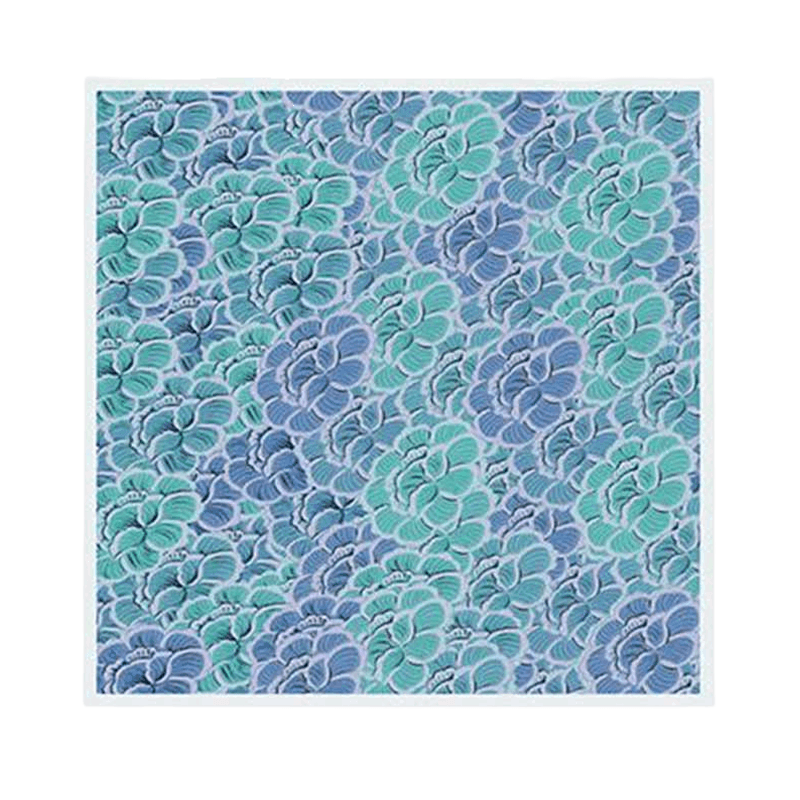 100% Wool Winter Square Scarf Elegant Peony 100x100cm