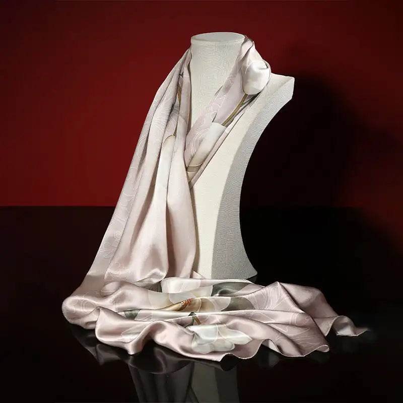 100% Mulberry Silk Shawl Scarf for Women Fall 90x90cm - Image 2