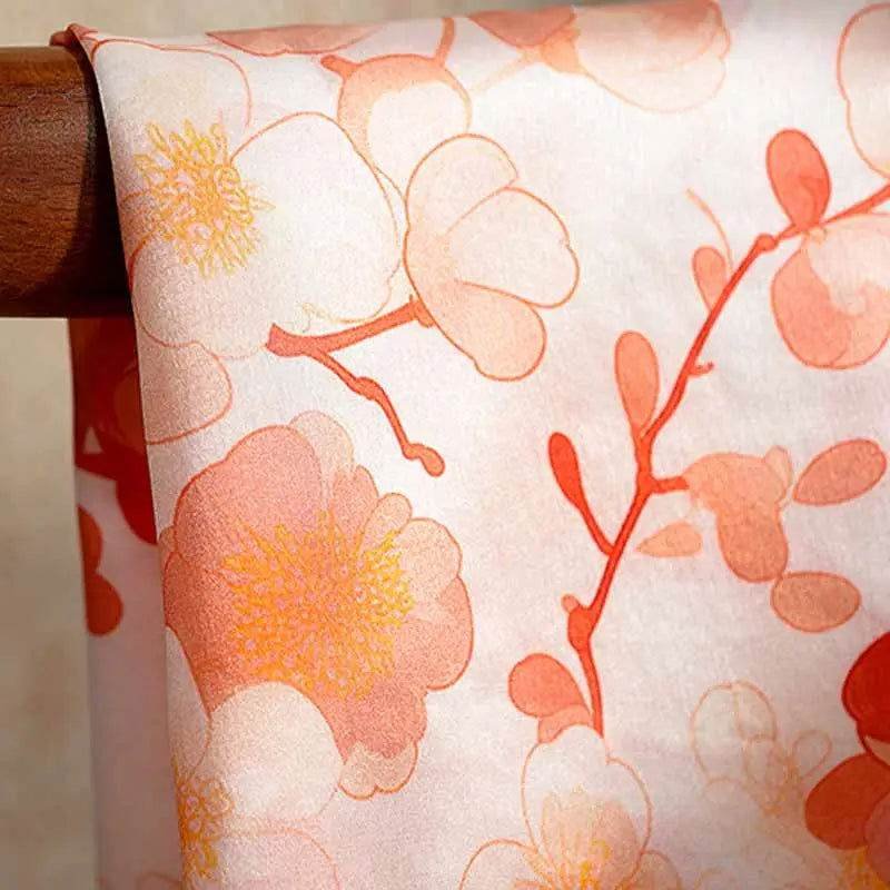 100% Mulberry Silk Elegant Silk Scarf Hundred Flowers Design 65x65cm - Image 3