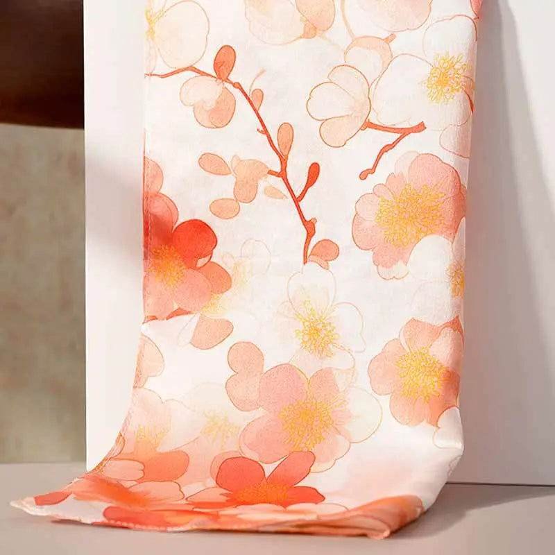 100% Mulberry Silk Elegant Silk Scarf Hundred Flowers Design 65x65cm - Image 7