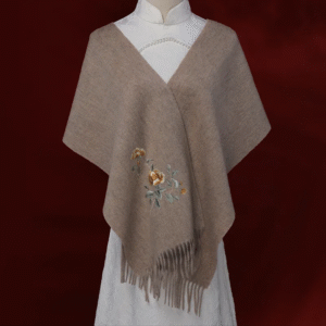 Embroidery Premium 100% Wool Cashmere Scarf Chinese Rose 180 x 30 cm