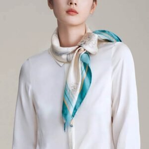 Mulberry Silk Imperial Peony Silk Square Scarf 90 x 90 Cm